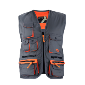 Chaleco Geólogo Gabardina Gris/Naranjo